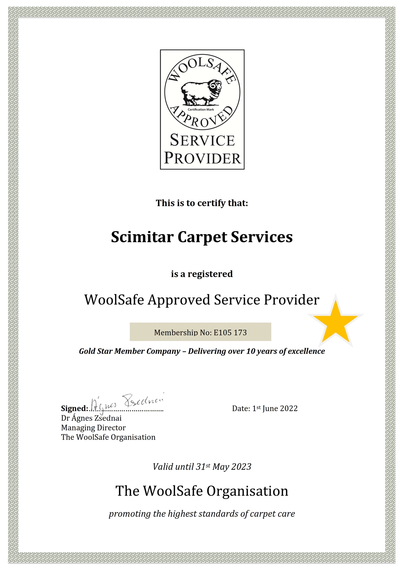 Scimitar Carpet Cleaning Woolsafe Specialists